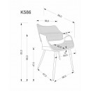 Стул HALMAR K586 черный/орех Стул HALMAR K586 черный/орех
